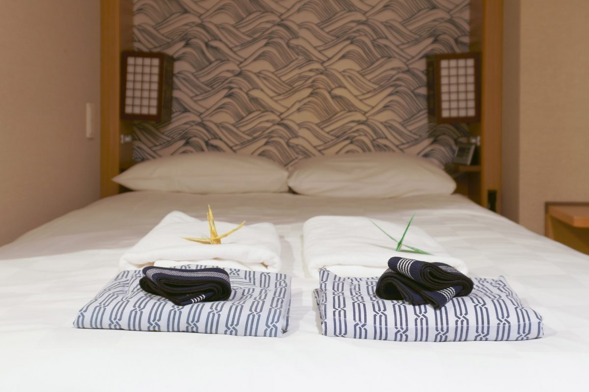 Bed at a Ryokan hotel